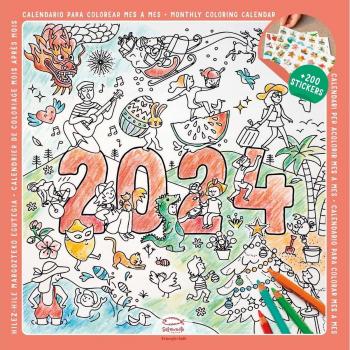 Calendario 2024 para colorear mes a mes