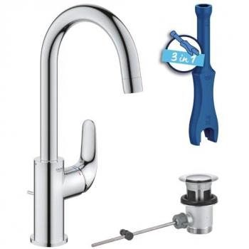 Grifo de lavabo monocomando Grohe Swift L-Size - cromo - ahorro de agua