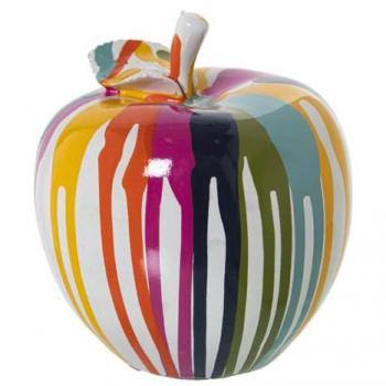 Figura Decorativa Manzana Multicolor de Acrílico y Plástico - 12 x 11 x 13 cm