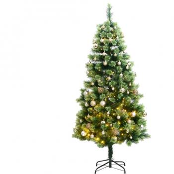 150 cm Artificial Hinged Christmas Tree with 150 LEDs and Ornaments
