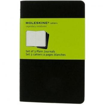 LIBRETA MOLESKINE TAPA DURA LISO 64 HOJAS CON 16 HOJAS DESMONTABLES COLOR NEGRO PACK DE 3 UNIDADES 90X140 MM