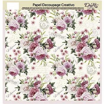 Dayka Trade Papel decoupage, Model Peonías y Matasellos, Multicolor, Talla unica