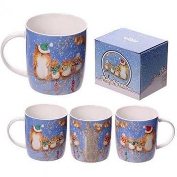 Tazza mug colazione Natalizia di natale in ceramica Bone china Design Jan Pashley