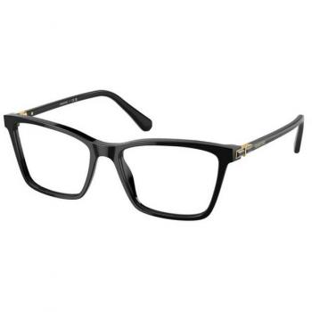 Swarovski SK2015 Rectangular Prescription Glasses | Online Try-On | Plastic Frame | Black | Full-Rim