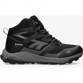 Botas Hi-Tec Toubkal Mid Waterproof para hombre, color negro y gris oscuro, talla 44