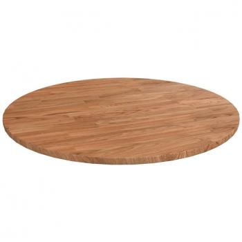 Mesa redonda de madera de roble marrón claro Ø 60x1,5 cm tratada