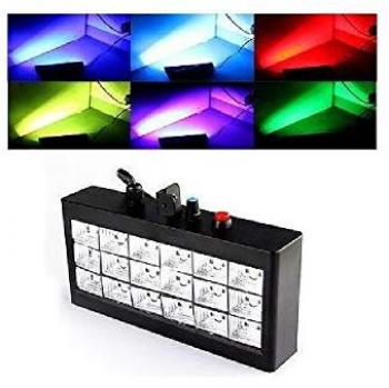 Proyector Estroboscópico RGB 18 LEDs con Control Musical y Regulable