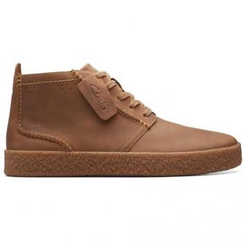 Clarks Streethill Mid Beige Leather Lace-Up Boots for Men