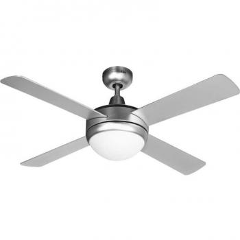 Ventilador de Techo Universal Blue Siroco 70W 132cm Inox/Blanco con Aspas Reversibles, Mando a Distancia y Lámpara