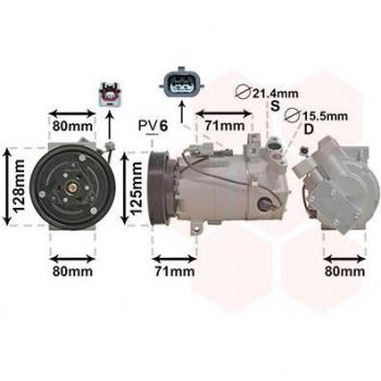 Compresor de aire acondicionado VAN WEZEL 4300K636