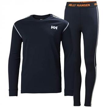 Helly Hansen Lifa Active Children's Base Layer Set - Navy/White/Orange