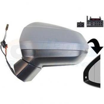 Espejo retrovisor VAN WEZEL 0372807 con ajuste manual, carcasa negra, cristal convexo y diseño aerodinámico