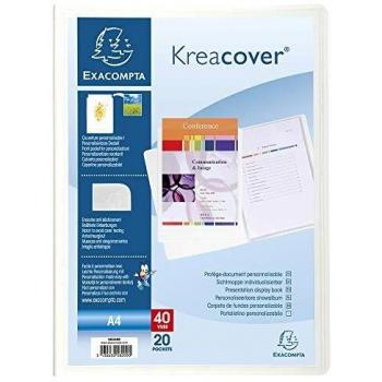 Exacompta 58209E - Carpeta de 20 fundas, A4, color blanco