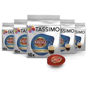 Tassimo Cápsulas Marcilla Café Descafeinado | 80 Cápsulas Compatibles con Cafetera Tassimo - 5PACK
