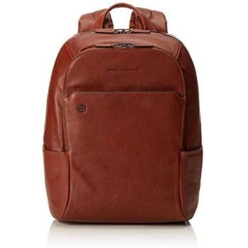 Piquadro Black Square Business Backpack Leather 39 cm Laptop Compartment Brown