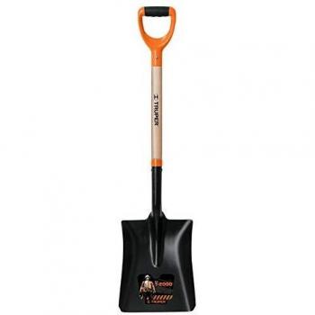 Truper pala cuadrada T-2000 335x290 mm, mango anilla ergonómico bimaterial de gran durabilidad.