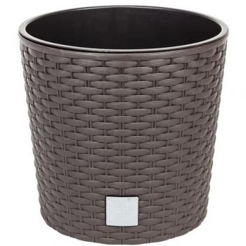 Maceta Redonda 15,3 Litros Rato con Cubilete para Plantar en Color Ocre Oscuro
