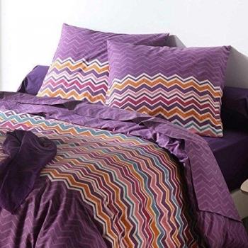 C Textiles para el hogar Diseño ARTE 2582 esencial púrpura duvet cover set 240 x 220 cm 2 almohada almohada 65 x 65 cm Ciruela Algodón