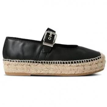 Alpargatas planas de mujer de piel negra Genuins - Sandalias casuales con hebilla, eco extracómodas (39)