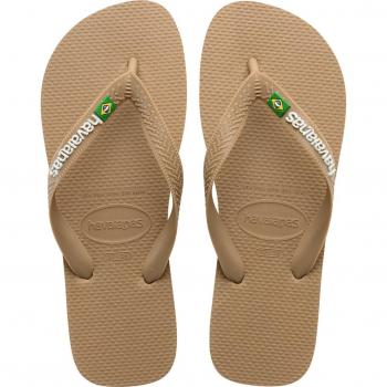 Havaianas Brasil Logo Men Flip-flops and Sandals - Gold - Size: 11/12