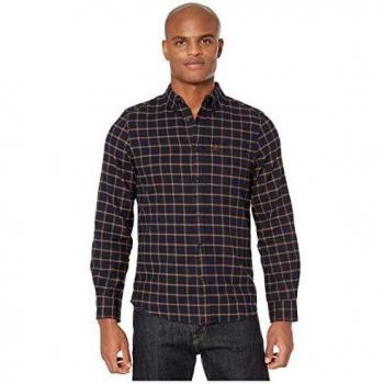 Camisa de Manga Larga Övik Flannel para Hombre en Algodón Orgánico Color Azul Marino Talla L