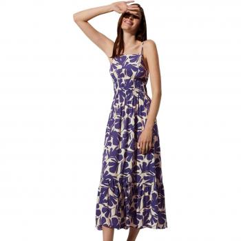 Ysabel Mora - Vestido de playa largo de tirantes con estampado tropical