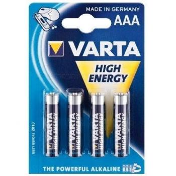 Varta Pila Micro (AAA) blíster - Varta alta energía (potente alcalinas) LR 03 VHE 4-BL Varta alta energía (4903)