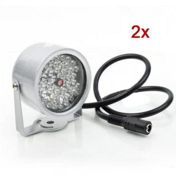 TOOGOO (R) 2pcs 48 Iluminador LED Noche CCTV Luz IR infrarrojos de vision de la lampara para la seguridad Camara
