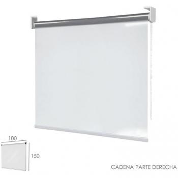 RIEL CHYC Mampara Cortina Enrollable PVC Transparente, Medidas 100 x 150 cm. Cadena Lado Derecho