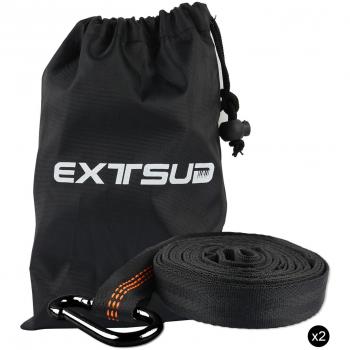 extsud 1 par Swing Hanging correa Kit Accesorios para colgar hamaca, hamaca de algodón para planchar, ajustable montaje de Juego con 16 justierbare lazos, 2.7 m Longitud Max 500 kg Swing Hanging Kit con mosquetón