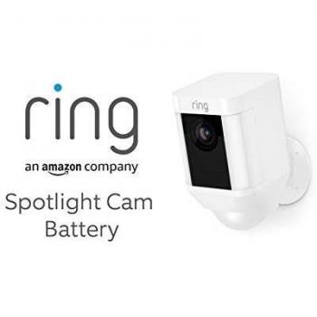 Ring Spotlight Cam Battery | Cámara de seguridad HD con foco LED, alarma, comunicación bidireccional, funciona con batería | Incluye una prueba de 30 días gratis del plan Ring Protect