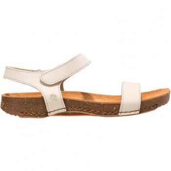 Art I Breathe 1119 Sandalias Planas de Piel con Autocierre para Mujer, Color Beige/Cream