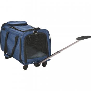 PawHut Transportadora 4 en 1 para Mascotas con Ruedas Carrito y Bolsa de Transporte para Perros 50x31x37 cm Azul