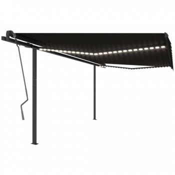 Toldo manual retráctil con LED antracita 4x3,5 m