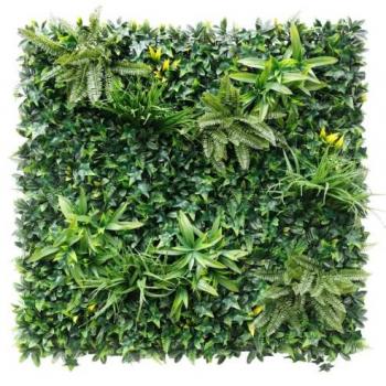 Jardín Vertical Artificial Silvestre Bonerva 1x1 m - Decoración Estética para Paredes y Terrazas