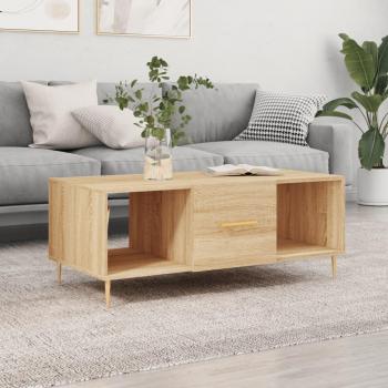 Mesa de centro Sonoma de roble 102x50x40 cm madera multicapa contrachapada marrón