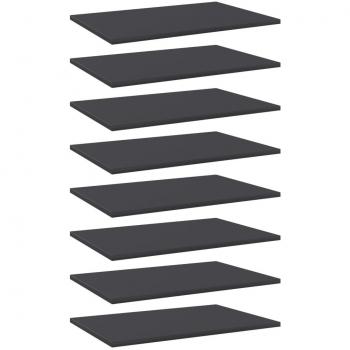 vidaXL 8-Piece Grey Bookshelf Boards 60x40x1.5 cm Engineered Wood