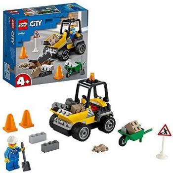 LEGO 60284 City Vehículo de Obras en Carretera Juguete de Cargadora Frontal con Pala, Excavadora para Niños y Niñas a Partir de 4 Años