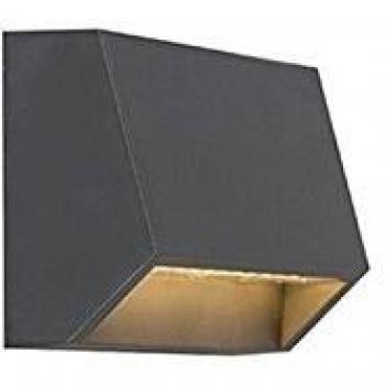 Aplique moderno gris oscuro LED IP54 Sandstone 1 con diseño rectangular y luz integrada de 1.5 Watt