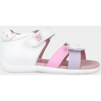 Sandalias abiertas de bebé niña de piel con tiras cruzadas - Blanco Talla 22
