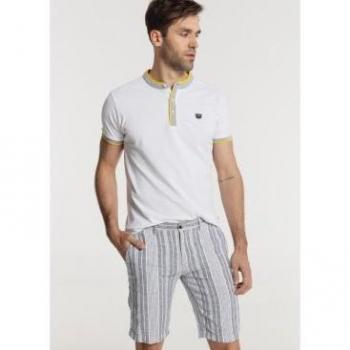 Bermuda Chino Rayas gris Bendorff para hombre - Regular Fit de Tiro Medio - Tallaje en Pulgadas