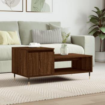 Mesa de café Marrón 100x50x45 cm madera multicapa contrachapada roble