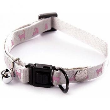 Collar de nylon para gato ajustable 10-20/30 gris/rosa claro Martin Sellier