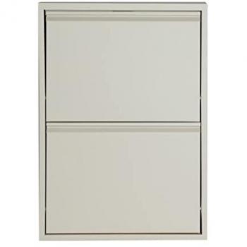 Zapatero Metálico Nijar de Acero Beige con 2 Cajones - 50x15x71cm