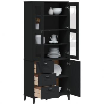 vidaXL Highboard VIKEN Black 80x40x190 cm Solid Wood Pine