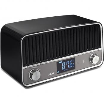 Akai APR500BK - Radio con Bluetooth, diseño vintage, color negro