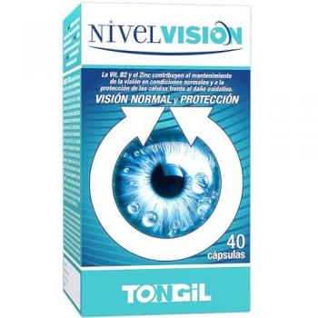 Nivelvision 40 Cápsulas Vegetales - Luteína con Zeaxantina y Vitaminas para los Ojos, Combate la Fatiga Visual Digital, Con Ácido Hialurónico, Ginkgo Biloba y Espino Amar