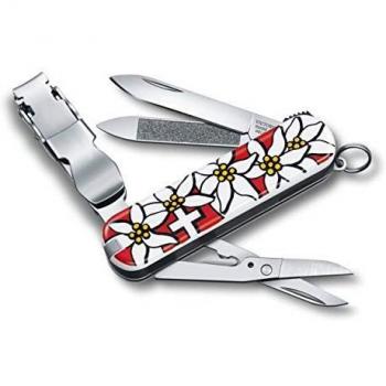 Navaja Suiza Victorinox Nail Clip 580 Edelweiss, Compacta, 8 Funciones, Incluye Lima y Limpiador de Uñas