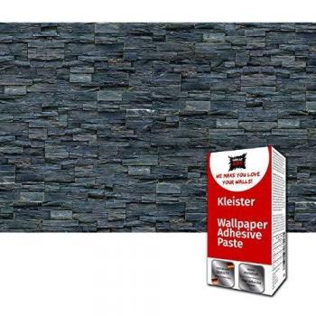 GREAT ART Foto Mural de Pared de Piedras Negra 336 x 238 cm - Papel Pintado 8 Piezas incluye Pasta para pegar