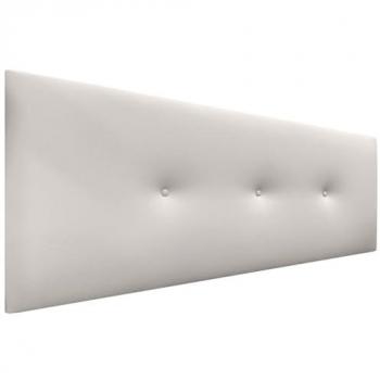 Cabecero de Polipiel Liso Acolchado con Botones 150x50cm Blanco Hueso para Cama Dormitorio Moderno